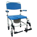 Drive Medical Aluminum Bariatric Rehab Shower Commode Chair with Two Rear-Locking Casters