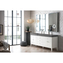 James Martin Linear 72" Double Vanity Glossy White with Dusk Gray Glossy Composite Top 210-V72D-GW-DGG