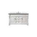 James Martin Brookfield 60" Bright White Single Vanity with 3 cm Cala Blue Quartz Top 147-V60S-BW-3CBL