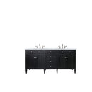 James Martin Brittany 72" Black Onyx Double Vanity with 3 cm Carrara Marble Top 650-V72-BKO-3CAR