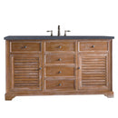 James Martin Savannah 60" Single Vanity Cabinet Driftwood with 3 cm Charcoal Soapstone Quartz Top 238-104-5311-3CSP