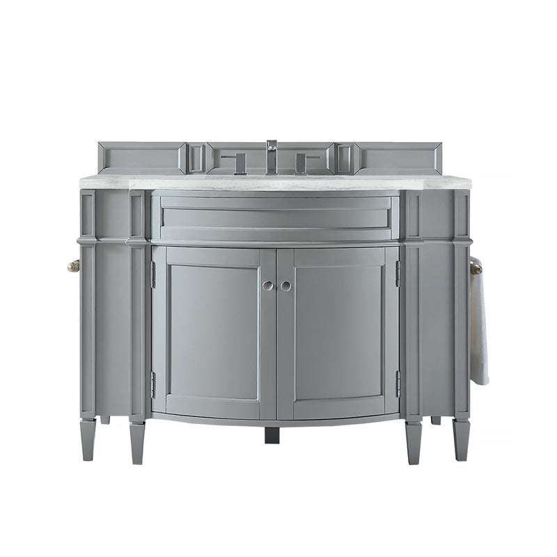 James Martin Brittany 46" Single Vanity Urban Gray with 3 cm Arctic Fall Solid Surface Top 650-V46R-UGR-AF