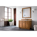 James Martin Bristol 48" Single Vanity Saddle Brown with 3 cm Classic White Quartz Top 157-V48-SBR-3CLW