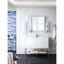 James Martin Milan 47.3" Single Vanity Cabinet Glossy White Brushed Nickel with Glossy White Composite Top 801V47.3GWBNKGW