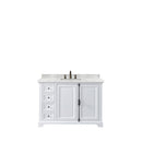 James Martin Providence 48" Single Vanity Cabinet Bright White with 3 cm Eternal Jasmine Pearl Quartz Top 238-105-V48-BW-3EJP