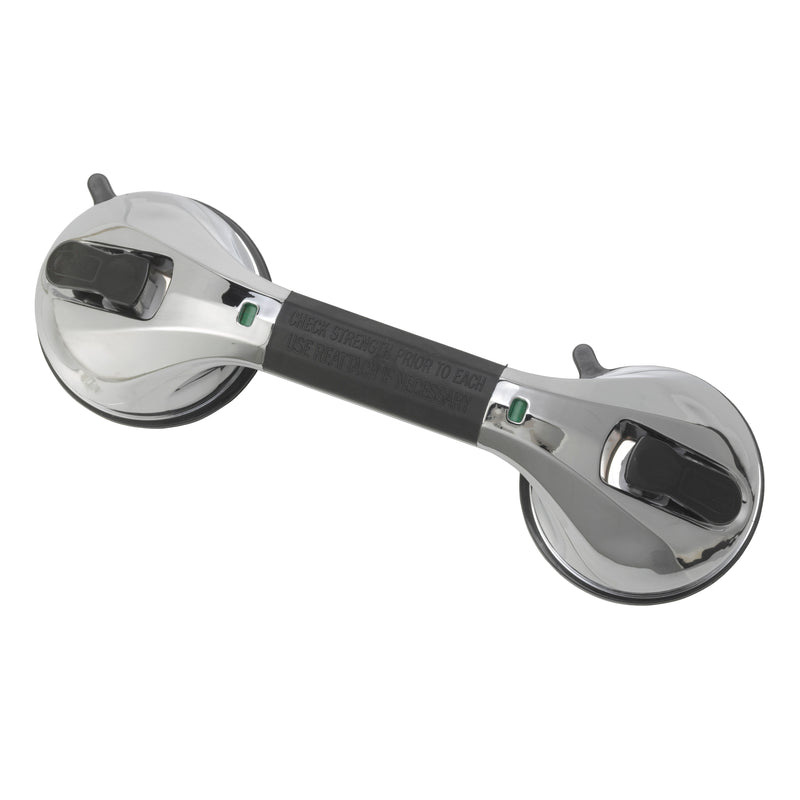 Drive Medical Suction Cup Grab Bar, 12", Chrome and Black