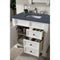 James Martin Brookfield 36" Bright White Single Vanity with 3 cm Charcoal Soapstone Quartz Top 147-V36-BW-3CSP