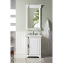 James Martin Providence 26" Single Vanity Cabinet Bright White with 3 cm Ethereal Noctis Quartz Top 238-105-V26-BW-3ENC