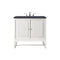 James Martin Athens 30" Single Vanity Cabinet Glossy White with 3 cm Charcoal Soapstone Quartz Top E645-V30-GW-3CSP