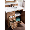 James Martin Providence 36" Driftwood Single Vanity with 3 cm Arctic Fall Solid Surface Top 238-105-5511-3AF