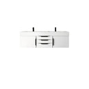 James Martin Mercer Island 59" Double Vanity Glossy White Matte Black with Glossy White Composite Top 389-V59D-GW-MB-GW