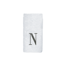 Avanti Towels White/Silver Block Monogram Fingertip Towel