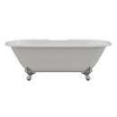 Cambridge Plumbing Cast Iron Double Ended Clawfoot Tub 67"x30", 7" Drillings and PC Feet