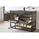 James Martin Columbia 48" Single Vanity Ash Gray Matte Black with Dusk Gray Glossy Composite Top 388-V48-AGR-MB-DGG