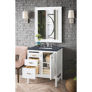 James Martin Addison 30" Single Vanity Cabinet Glossy White with 3 cm Charcoal Soapstone Quartz Top E444-V30-GW-3CSP