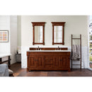 James Martin Brookfield 72" Warm Cherry Double Vanity with 3 cm Eternal Serena Quartz Top 147-114-5781-3ESR