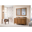 James Martin Brittany 60" Saddle Brown Double Vanity with 3 cm Eternal Serena Quartz Top 650-V60D-SBR-3ESR