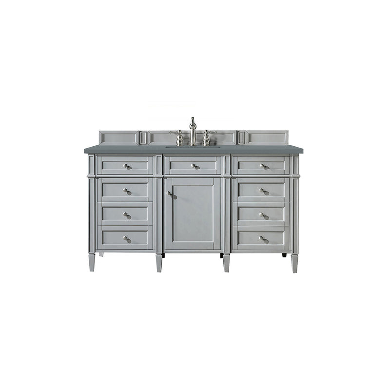 James Martin Brittany 60" Urban Gray Single Vanity with 3 cm Cala Blue Quartz Top 650-V60S-UGR-3CBL