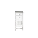 James Martin Athens 15" Cabinet with Drawers and Door Glossy White with 3 cm Grey Expo Quartz Top E645-B15R-GW-3GEX