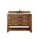 James Martin Malibu 48" Single Vanity Cabinet Honey Alder with 3 cm Eternal Jasmine Pearl Quartz Top 500-V48-HON-3EJP