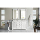 James Martin Savannah 60" Double Vanity Cabinet Bright White with 3 cm Eternal Jasmine Pearl Quartz Top 238-104-V60D-BW-3EJP