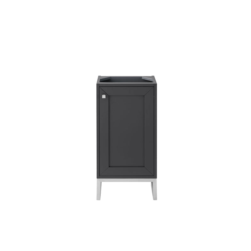 James Martin Chianti 16" Single Vanity Cabinet Mineral Grey Brushed Nickel E303-V16-MG-BNK