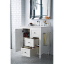 James Martin Copper Cove Encore 30" Single Vanity Bright White with 3 cm Arctic Fall Solid Surface Top 301-V30-BW-3AF