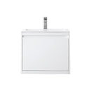 James Martin Milan 23.6" Single Vanity Cabinet Glossy White with Glossy White Composite Top 801V23.6GWGW