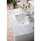 James Martin Athens 36" Single Vanity Cabinet Glossy White with 3 cm Carrara White Top E645-V36-GW-3CAR