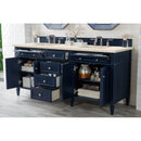 James Martin Brittany 72" Victory Blue Double Vanity with 3 cm Eternal Marfil Quartz Top 650-V72-VBL-3EMR