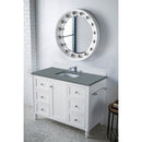 James Martin Copper Cove Encore 48" Single Vanity Bright White with 3 cm Cala Blue Quartz Top 301-V48-BW-3CBL