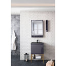 James Martin Milan 23.6" Single Vanity Cabinet Modern Gray Glossy Radiant Gold with Charcoal Black Composite Top 801V23.6MGGRGDCHB