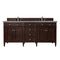 James Martin Brittany 72" Burnished Mahogany Double Vanity with 3 cm Grey Expo Quartz Top 650-V72-BNM-3GEX