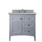 James Martin Palisades 36" Single Vanity Silver Gray with 3 cm Eternal Serena Quartz Top 527-V36-SL-3ESR