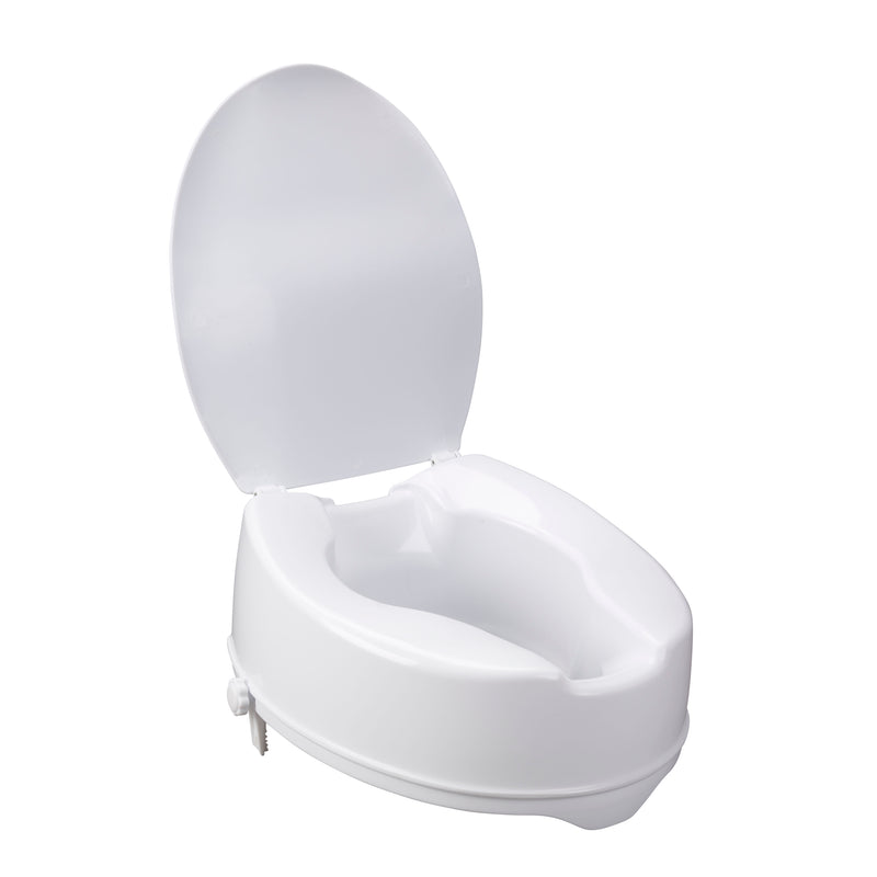 Drive Medical Raised Toilet Seat with Lock and Lid, Standard Seat, 6"