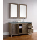 James Martin Chicago 60" Double Vanity Whitewashed Walnut with 3 cm Cala Blue Quartz Top 305-V60D-WWW-3CBL