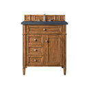 James Martin Brittany 30" Single Vanity Saddle Brown with 3 cm Charcoal Soapstone Quartz Top 650-V30-SBR-3CSP