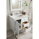 James Martin Palisades 36" Single Vanity Bright White with 3 cm Eternal Jasmine Pearl Quartz Top 527-V36-BW-3EJP