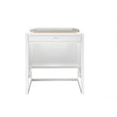 James Martin Athens 60" Single Vanity Cabinet Glossy White with 3 cm Arctic Fall Solid Surface Countertop E645-V60S-GW-3AF