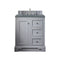 James Martin De Soto 30" Single Vanity Silver Gray with 3 cm Cala Blue Quartz Top 825-V30-SL-3CBL