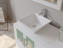 Cambridge Plumbing 63" Solid White Wood Vanity Porcelain Counter Top Two Vessel Sinks