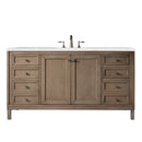 James Martin Chicago 60" Single Vanity Whitewashed Walnut with 3 cm Eternal Serena Quartz Top 305-V60S-WWW-3ESR