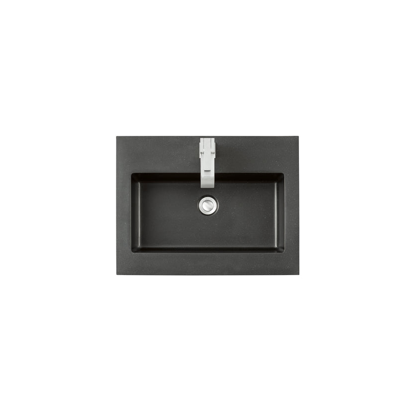 James Martin 23.6" Single Sink Top Charcoal Black SWB-S23.6-CHB