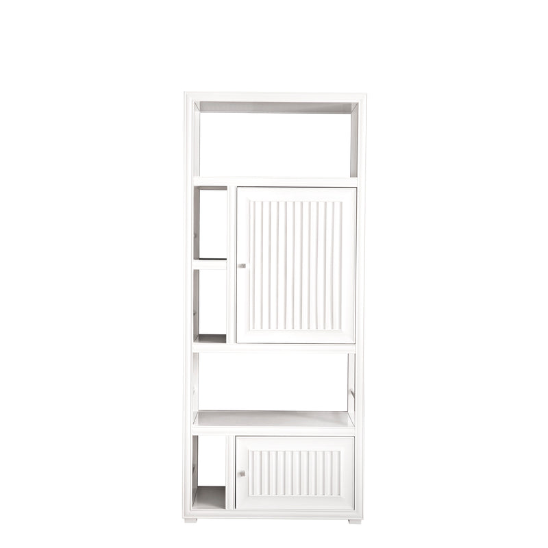 James Martin Athens 30" Bookcase Linen Cabinet double-sided Glossy White E645-BLC30-GW