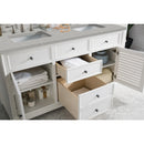 James Martin Savannah 60" Double Vanity Cabinet Bright White with 3 cm Eternal Serena Quartz Top 238-104-V60D-BW-3ESR