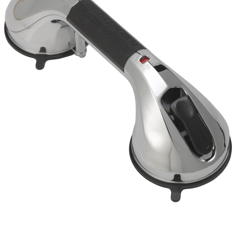 Drive Medical Suction Cup Grab Bar, 12", Chrome and Black