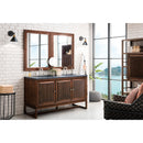 James Martin Athens 60" Double Vanity Cabinet Mid Century Acacia with 3 cm Charcoal Soapstone Quartz Top E645-V60D-MCA-3CSP