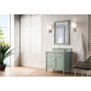 James Martin Brittany 36" Sage Green Single Vanity with 3 cm Carrara Marble Top 650-V36-SGR-3CAR