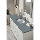 James Martin Savannah 60" Single Vanity Cabinet Bright White with 3 cm Cala Blue Quartz Top 238-104-V60S-BW-3CBL