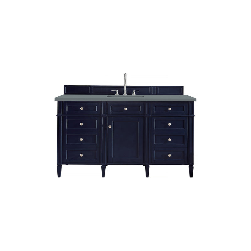 James Martin Brittany 60" Victory Blue Single Vanity with 3 cm Cala Blue Quartz Top 650-V60S-VBL-3CBL